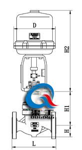 電動單座調節閥配3810L執行器尺寸圖